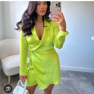Zara Neon Green Mini Dress
